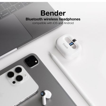 Auriculares inalámbricos con micrófono Manos Libres y carga rápida - Blanco